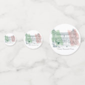 Rome Italië Victor Emmanuel Pen en Ink Sketch Flag Confetti (Achterkanten)