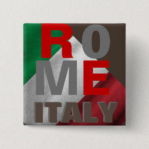 rome italië vierkante button 5,1 cm