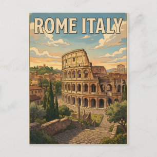 Rome Italië Vintage Anime Reis Poster Briefkaart
