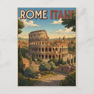 Rome Italië Vintage Anime Reis Poster Briefkaart