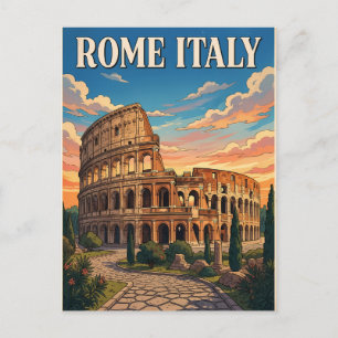 Rome Italië Vintage Anime Reis Poster Briefkaart