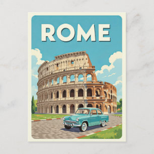 Rome Italië Vintage Auto Italiaans Colosseum Reize Briefkaart