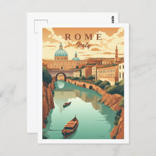 Rome Italië Vintage Beroemde Reisplaats Briefkaart