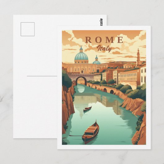 Rome Italië Vintage Beroemde Reisplaats Briefkaart (Voorkant / Achterkant)