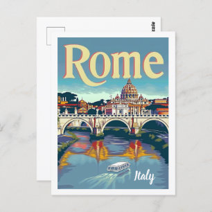 Rome Italië Vintage Beroemde Reisplaats Briefkaart