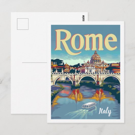 Rome Italië Vintage Beroemde Reisplaats Briefkaart (Voorkant / Achterkant)