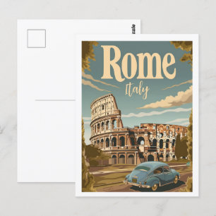 Rome Italië Vintage Beroemde Reisplaats Briefkaart