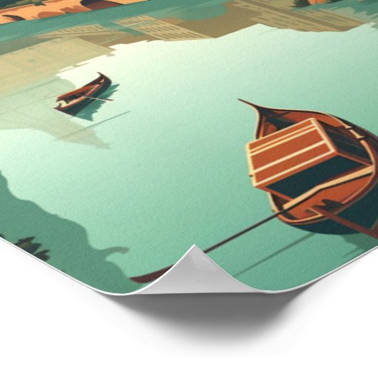 Rome Italië Vintage Beroemde Reisplaats Poster (Hoek)