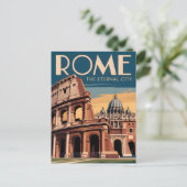 Rome Italië vintage Briefkaart (Staand voorkant)