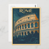 Rome Italië Vintage Colosseum Briefkaart (Voorkant / Achterkant)