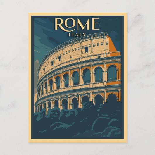 Rome Italië Vintage Colosseum Briefkaart (Voorkant)