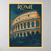 Rome Italië Vintage Colosseum Poster (Voorkant)