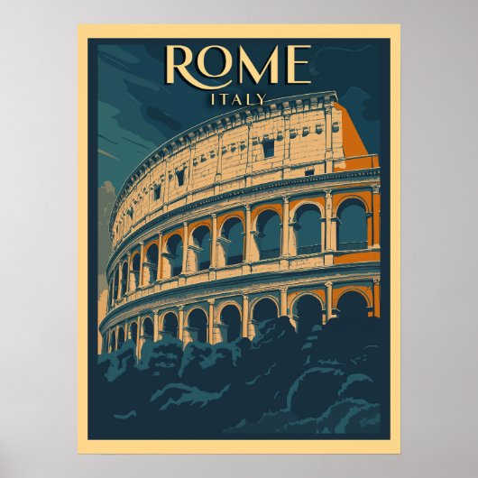 Rome Italië Vintage Colosseum Poster (Voorkant)