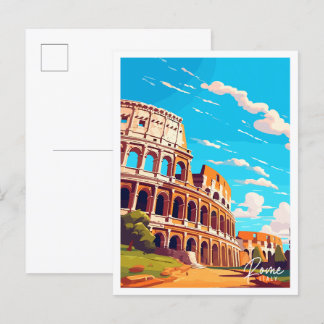 Rome Italië vintage reisillustratie Briefkaart