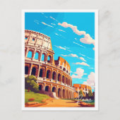 Rome Italië vintage reisillustratie Briefkaart (Voorkant)