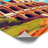 Rome Italië vintage reisillustratie Poster (Hoek)