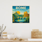 Rome Italië Vintage Reisposter Poster (Keuken)
