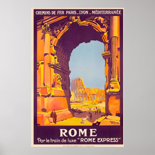 Rome Italië Vintage Reisposter Print (Voorkant)