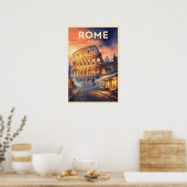 Rome Italië Vintage Reizen Poster (Keuken)