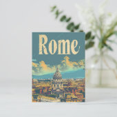Rome Italië Vintage Retro Reizen Illustratie Briefkaart (Staand voorkant)