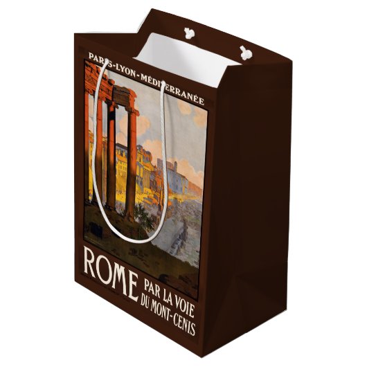Rome Italië Vintage Travel gift Medium Cadeauzakje (Achterkant Gekanteld)