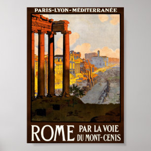 Rome, Italië Vintage Travel Poster