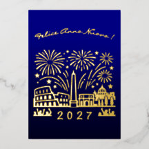 Rome Italië Vuurwerk Felice Anno Nuovo 2027 Goud