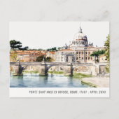 Rome Italië Waterverf Italiaanse reis Tiber Briefkaart (Voorkant)
