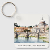 Rome Italië Waterverf Italiaanse reis Tiber Sleutelhanger (Voorkant)