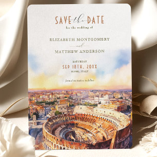 Rome Italië Waterverf Save the Date Colosseum Kaart