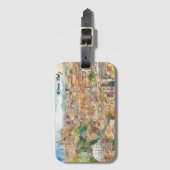 Rome Italië Waterverf schilderij Panorama Uitzicht Bagagelabel (Voorkant (verticaal))