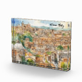 Rome Italië Waterverf schilderij Panorama Uitzicht Fotoblokken (Rechts)