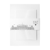 Rome Italië Wedding | Stylized Skyline Monogram Uitnodigingen Wikkel (Voorkant Voorbeeld)