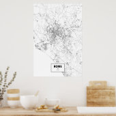Rome, Italië (zwart op wit) Poster (Keuken)