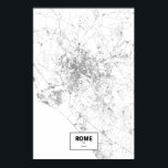 Rome, Italië (zwart op wit) Poster<br><div class="desc">Enkel prachtige posters steden die alleen op hun wegen zijn aangegeven. Copyright Routelines kunstwerk ©2012 Nicholas Rougeux. De kaartgegevens buiten de VS zijn © OpenStreetMap (http://www.openstreetmap.org) contribuanten,  CC BY-SA (http://creativecommons.org/licenses/by-sa/2.0/).</div>