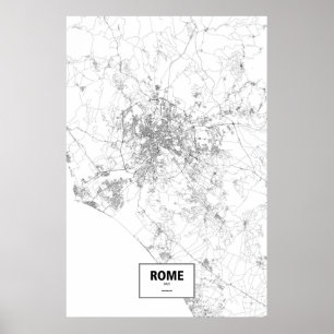 Rome, Italië (zwart op wit) Poster
