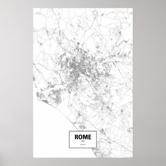 Rome, Italië (zwart op wit) Poster