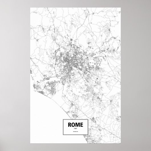 Rome, Italië (zwart op wit) Poster (Voorkant)