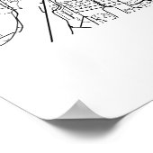 Rome Italië Zwarte en Witte Europa Stadskaart Poster (Hoek)