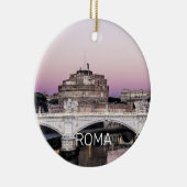 Rome Italy Castel Sant'Angelo Bridge Sunset Keramisch Ornament (Rechts)