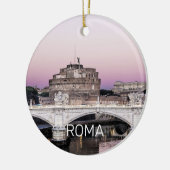 Rome Italy Castel Sant'Angelo Bridge Sunset Keramisch Ornament (Links)