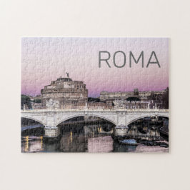 Rome Italy Castel Sant'Angelo Bridge Sunset Legpuzzel