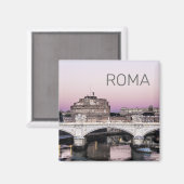 Rome Italy Castel Sant'Angelo Bridge Sunset Magneet (Voorkant / Achterkant)