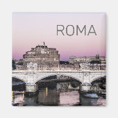 Rome Italy Castel Sant'Angelo Bridge Sunset Magneet (Voorkant)
