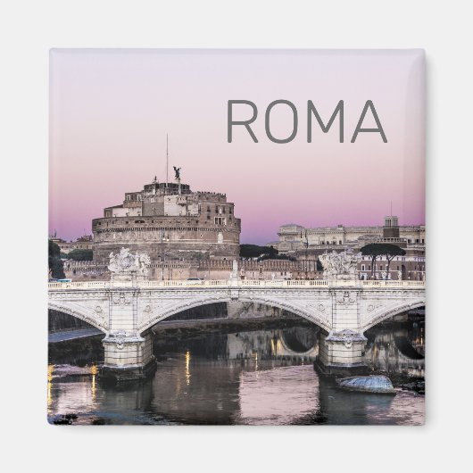 Rome Italy Castel Sant'Angelo Bridge Sunset Magneet (Voorkant)