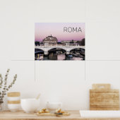 Rome Italy Castel Sant'Angelo Bridge Sunset Poster (Keuken)