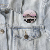 Rome Italy Castel Sant'Angelo Bridge Sunset Ronde Button 5,7 Cm (In situ)