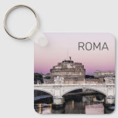 Rome Italy Castel Sant'Angelo Bridge Sunset Sleutelhanger (Voorkant)