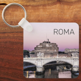 Rome Italy Castel Sant'Angelo Bridge Sunset Sleutelhanger