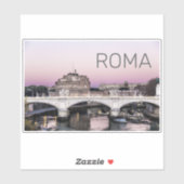 Rome Italy Castel Sant'Angelo Bridge Sunset Sticker (Vel)